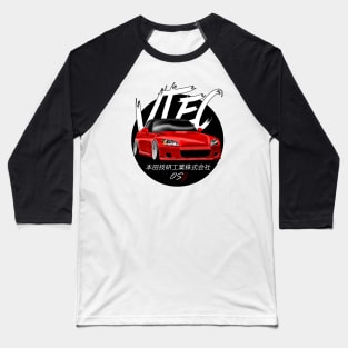 JDM S2000 Red Black Sun Edition Baseball T-Shirt